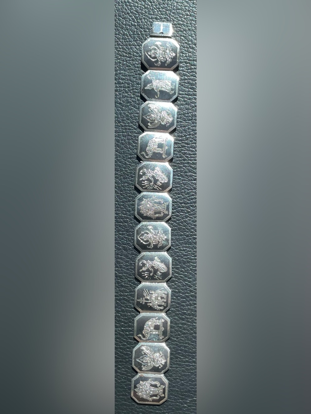 Vintage Siam Sterling Silver Panel Bracelet